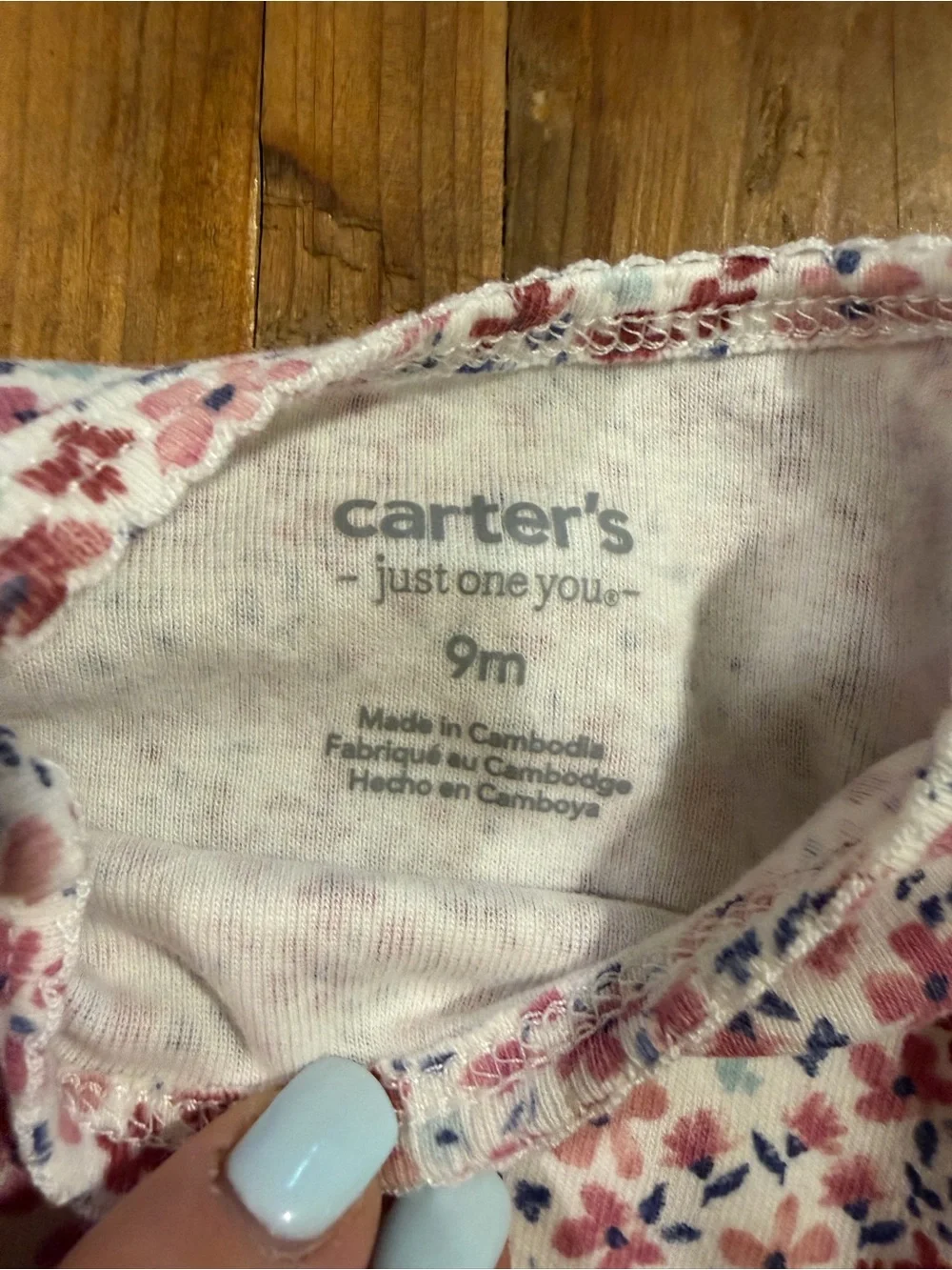 Carter's Pink Bow & Floral 3-Pack Long Sleeve Bodysuits 9 months